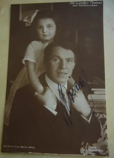 Acteur Alexander Moissi (1879-1935): Signature 1917, Photo Avec Fille Beate