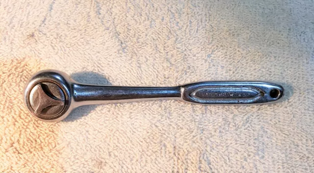 Vintage Duro-Chrome by Indestro 1/4" Dr. Fine Tooth Ratchet 4575 - FREE SHIPPING