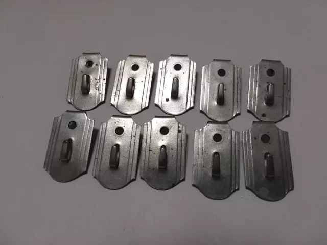 Silver Metal Curtain Drapery Rod Hooks Lot of 10 Art Deco Restoration Salvage