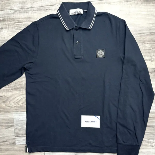STONE ISLAND Long Sleeve Polo Shirt Small/Medium