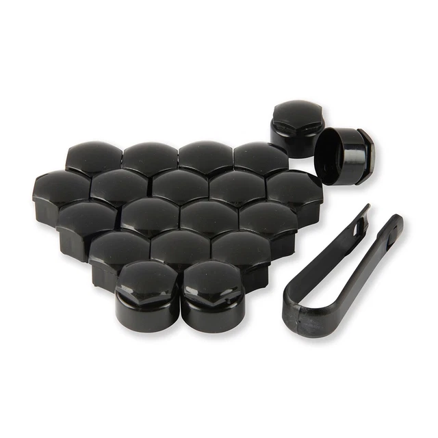GENUINE PEUGEOT CITROEN C1 C2 C3 DS3 C4 DS4 WHEEL NUT BOLT COVERS 17mm BLACK