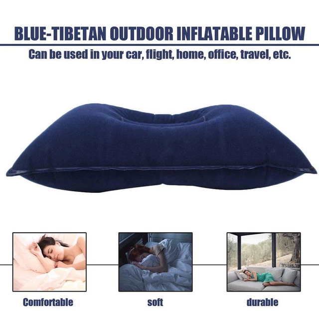 Inflatable PVC And Nylon Pillow Outdoor Soft Blow Sleep Up Pillow V4G3