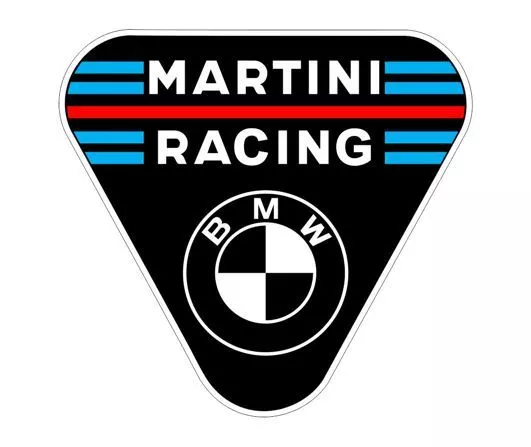 Sticker plastifié BMW MARTINI RACING - 7cm x 6,5cm