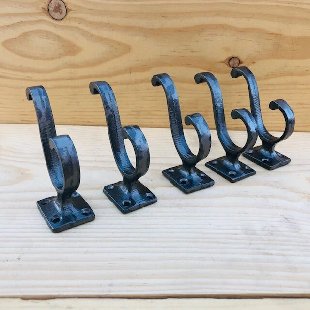 5PCS Cast Iron Vintage Style Coat Hooks Hat Hook Rack Hall Tree Restoration 2