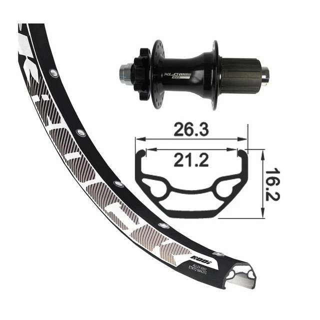 Rear Wheel 26 21mm 32H Rodi Schwarz Rock 6-Hole Disc Brake TA12x142mm 8-10s