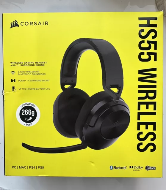 Corsair HS55 Wireless BLACK Gaming Headset PC MAC PS4 PS5 CA-9011280-AP