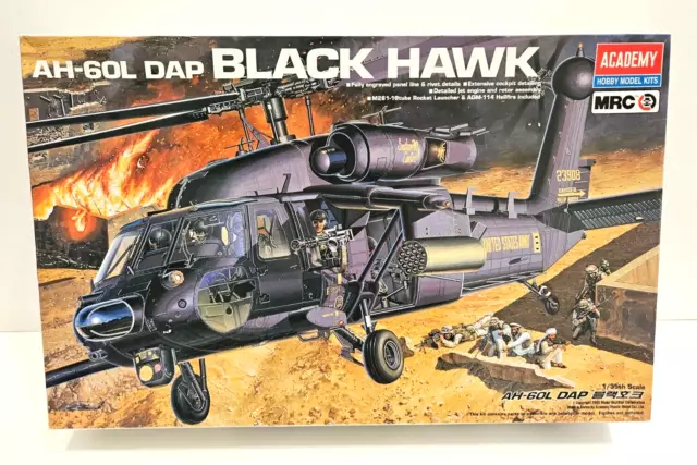 1/35 Academy Ah-60L Dap Black Hawk Helicopter #2217 New Plastic Model Kit Down