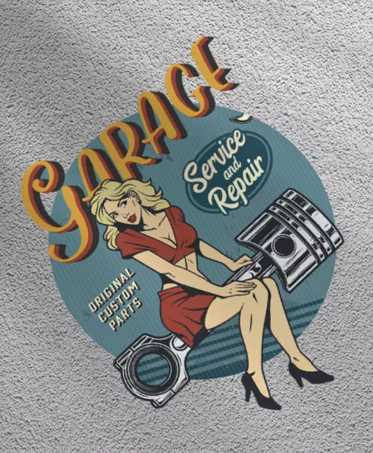 Decalcomania adesivo auto biker pin-up ragazza vecchia scuola caffè racer 11 cm