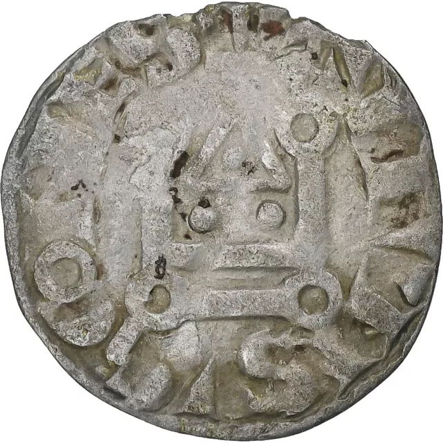 [#1280663] County of Auvergne, Alphonse of Poitiers, Denier, 1241-1271, R, iom