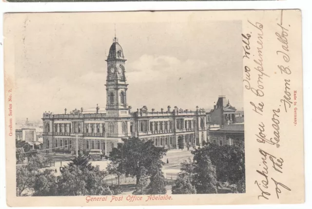 Adelaide GPO Post Office South Australia Old Postcard 1905