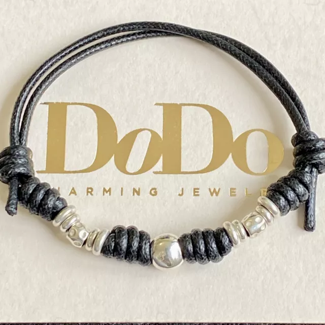 Dodo Pomellato Bracciale Nero Argento Pepita Rondelle Granelli Originale Unisex 3