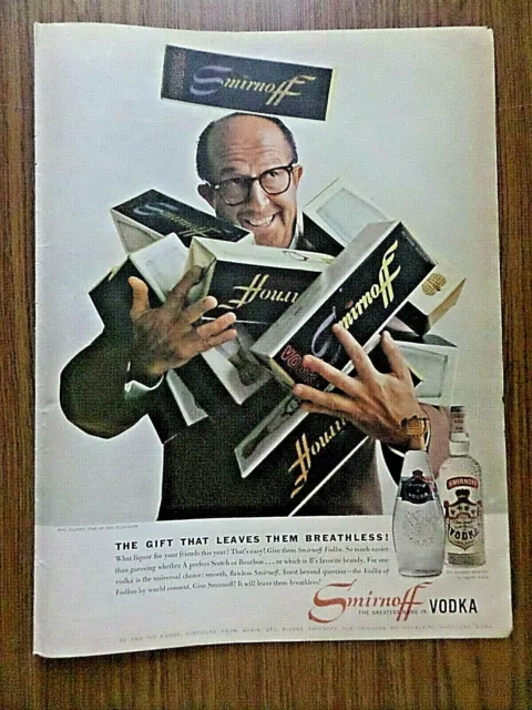 1958 Smirnoff Vodka Ad Phil Silvers Star of CBS Television