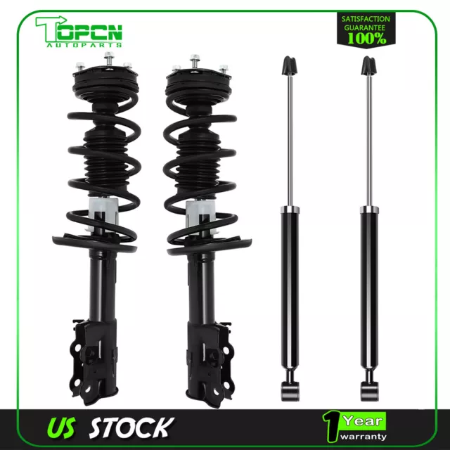 4pcs Front Complete Struts Springs and Rear Shock Set For 2010-2013 Ford Fiesta