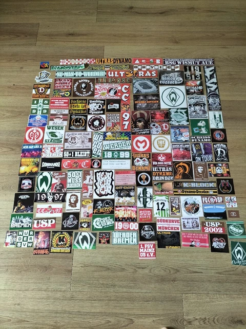 Ultra Aufkleber Mix, ultra sticker Pauli, mainz , aue, Bremen 123 Stück