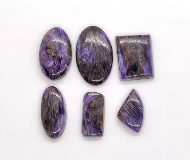 104 cts.Natural Lovely Russian Charoite Mix Cabochon Handmade Loose Gemstone Lot