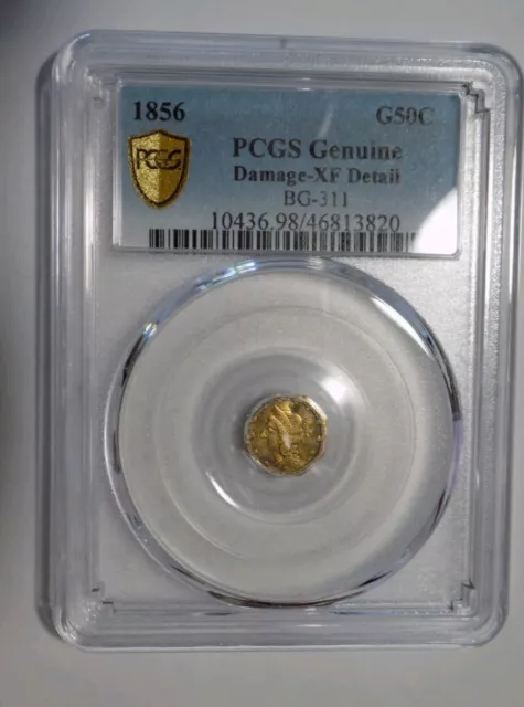 California Fractional Gold BG-311 1856 Gold 50¢ Fractional PCGS GENUINE