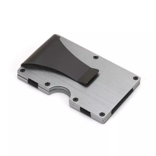 Mens RFID Blocking Slim Money Clip Metal Wallet ID Credit Card Holder