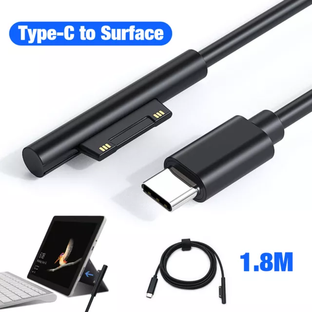 USB Type C to Surface Connect For Surface Pro9/8/7 Go2/3 45W PD Charger Adapter