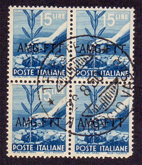 Italia Repubblica 1949 Quartina Democratica Trieste AMG FTT MNH**  Sas. 63
