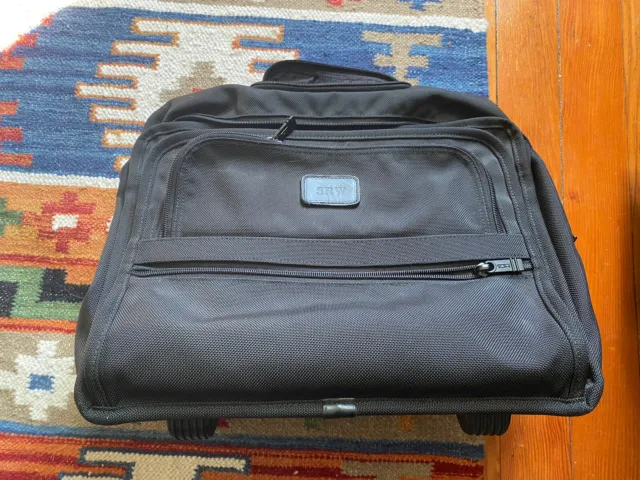 TUMI Alpha Deluxe Expandable Wheeled Rolling Briefcase Black Travel Bag