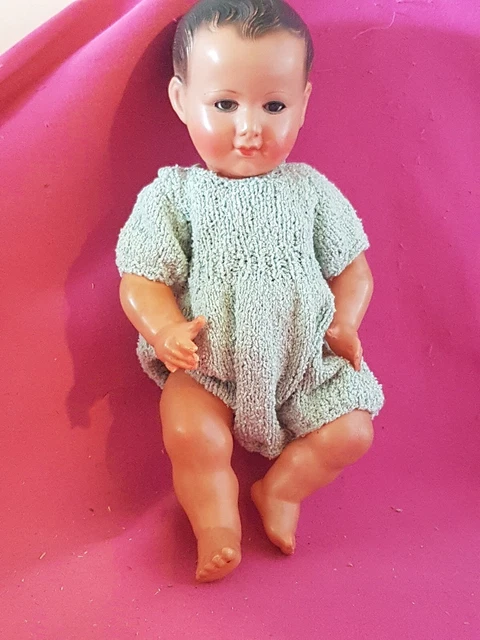 ancien tres beau POUPON en RHODOID , 34cm , TÊTE D AIGLE , yeux DORMEURS  !!!