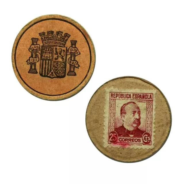Spanish Civil War 1938 25 Centimes Stamp Republic Issued (One Stamp)