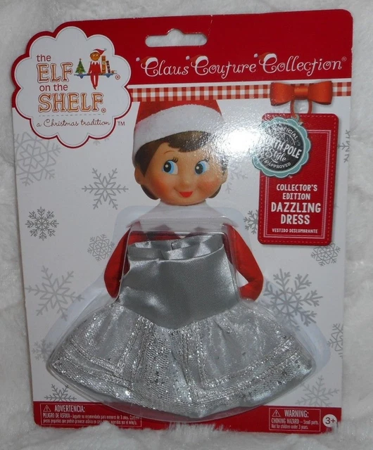 The Elf On The Shelf Girl Doll Claus Couture Silver Dazzling Dress Outfit New