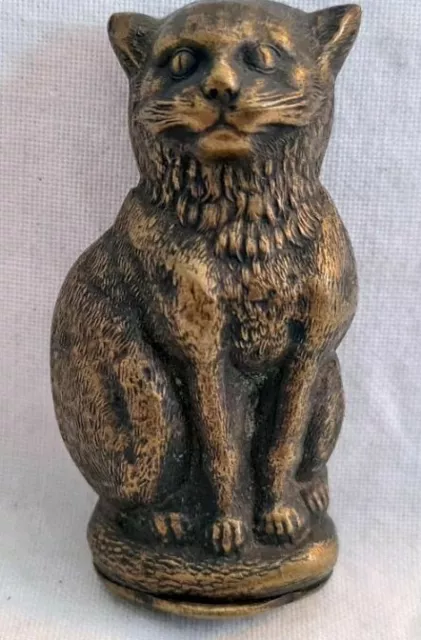 Antike Bronze Figur, Nadel - Dose / Nadelbox in Katzenform um 1850 - 1900