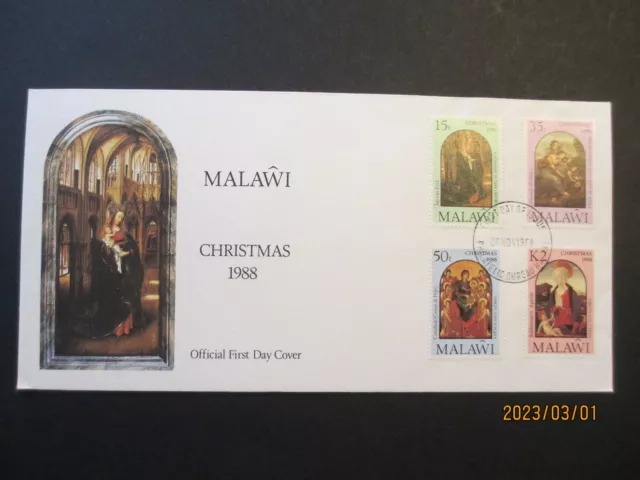 MALAWI - CHRISTMAS OFFICIAL FIRST DAY COVER  28th NOVEMBER 1982