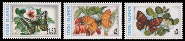 Cook-Inseln 1998 - Mi-Nr. 1484-1486 ** - MNH - Schmetterlinge / Butterfly