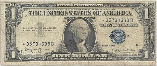 Series 1957B~ $1.00~ One Dollar Silver Certificate***STAR NOTE*** w/ Errors