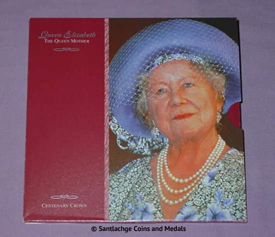 2000 ROYAL MINT SPECIMEN QUEEN MOTHER 100th BIRTHDAY £5 CROWN IN FOLDER