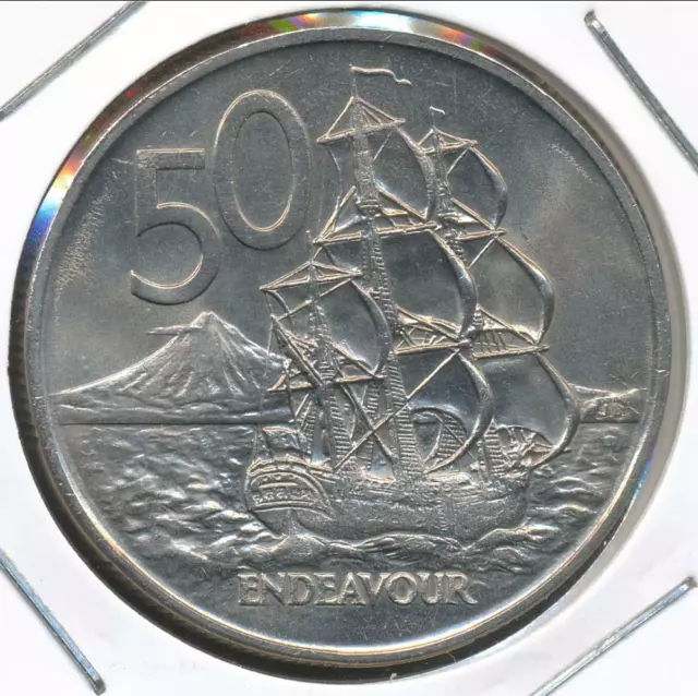 New Zealand 1973 Fifty Cents 50c (HMS Endeavour) - Uncirculated