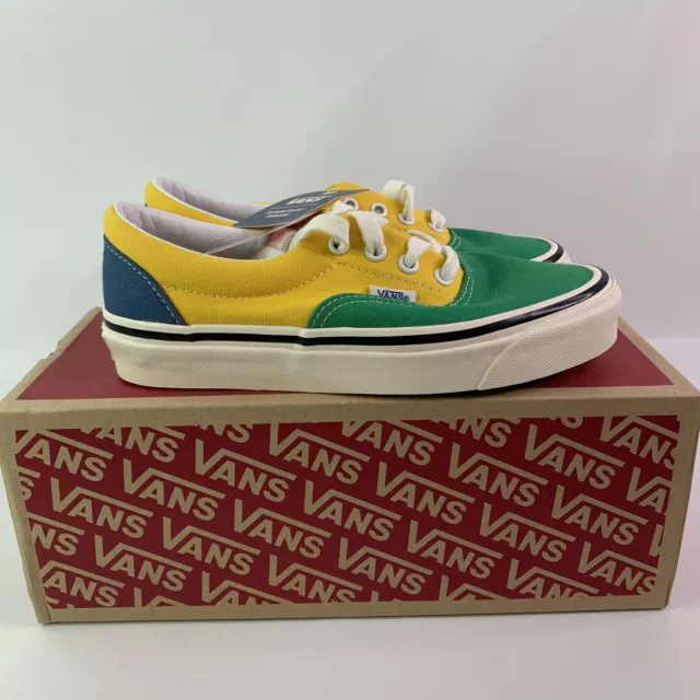 New Vans Era 95 DX Anaheim Factory Sneaker Retro Yellow Blue & Green Womens 6 3