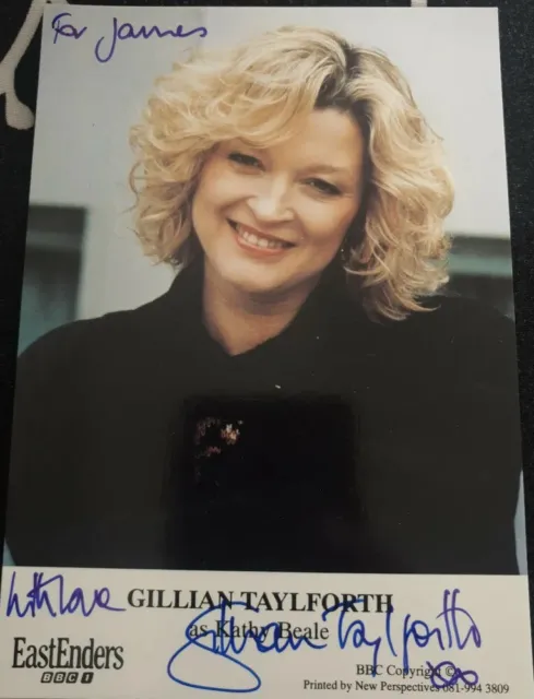 BBC EastEnders Kathy Beale Hand Signed Cast Card Gillian Taylforth Autograph