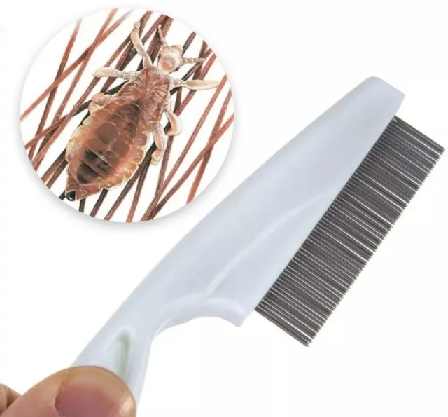 FINE TOOTH NIT COMB Head Pet Fur Hair Lice Flea Egg Removal Metal Brush RY0600 3