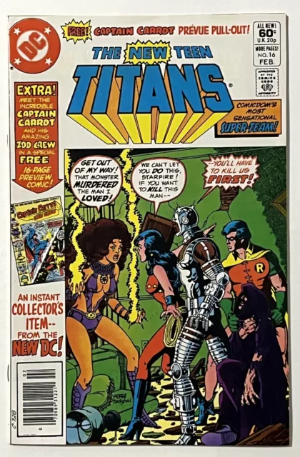 New Teen Titans #16 - DC Comics 1982 - Perez Art - VF/NM - 1st Captain Carrot