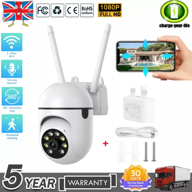 1080P IP Camera Wireless WIFI Outdoor CCTV HD PTZ Smart Home Security IR Cam UK