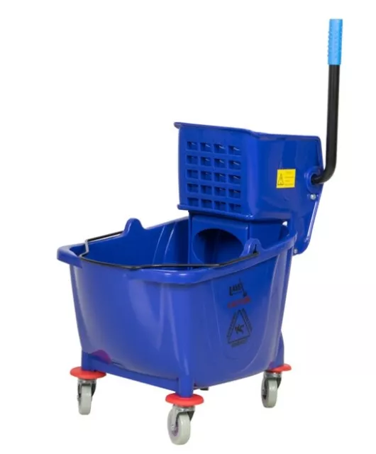 35 QT Blue Combo Mop Bucket & Side Press Wringer Lavex