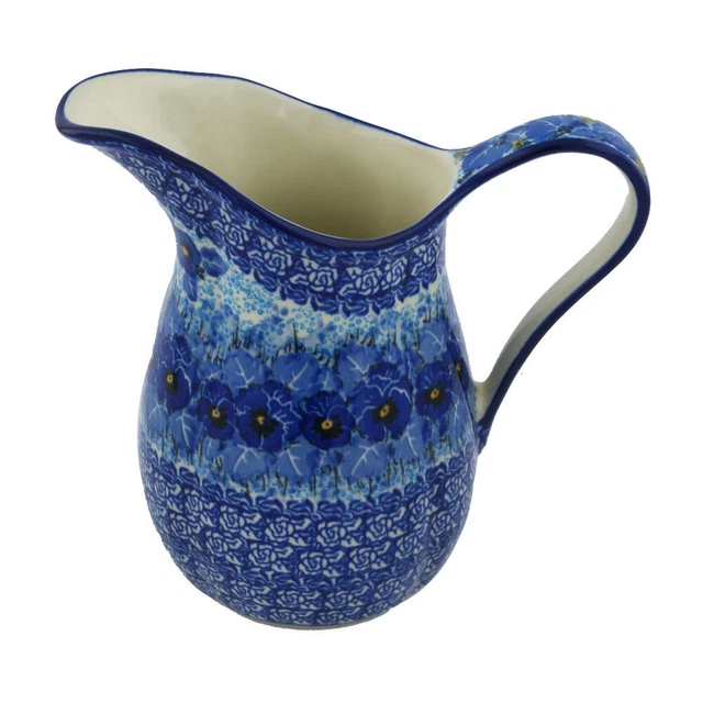 Polish Pottery Pitcher 3½ Cup Ceramika Artystyczna Deep Winter UNIKAT