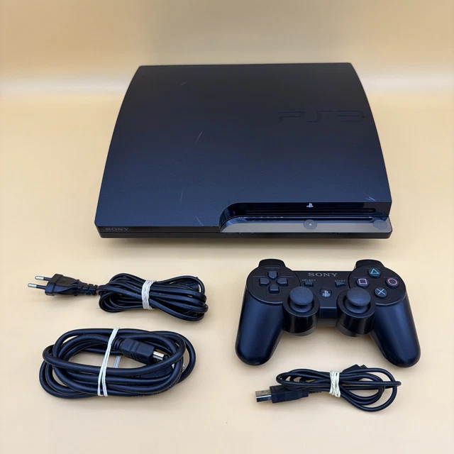 Console PS3 Slim 320 Go (CECH-2504B) - Sony Playstation 3 + Câbles, Manette Et Jeu