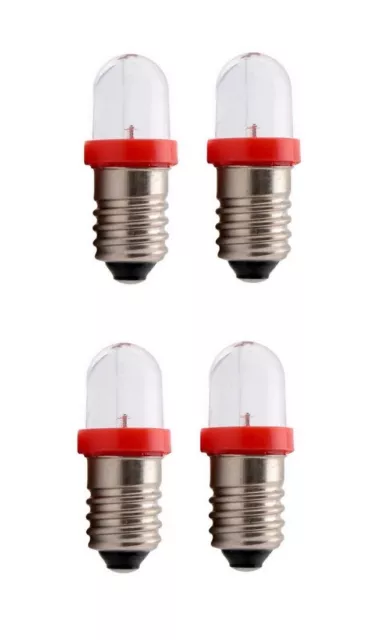 LED Glühlampe Glühbirne E10 4,5V rot 4 Stück (8012)