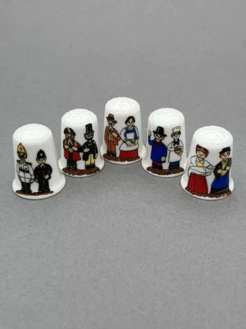 Trumpton and Camberwick Green fine bone china thimbles full set of five