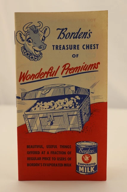 Vintage 1950 Rare Borden's Elsie Treasure Chest Premium Evaporated Milk Booklet