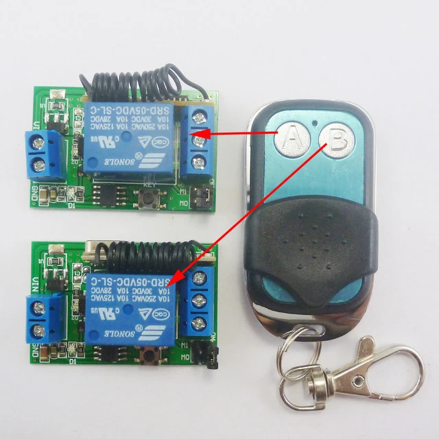 1+2 DC 5V RF Wireless Switch Delay Relay Time Timer Remote Control ...
