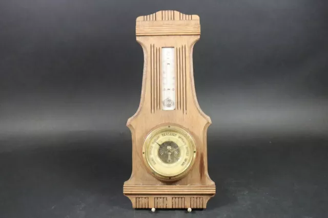 Schöne antike Wetterstation, Barometer, Thermometer, Jugendstil, um 1900-1910