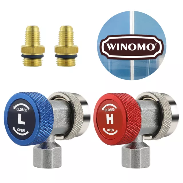 WINOMO Adjustable AC R134A Quick Coupler Connector Adapter 1/4" SAE 3