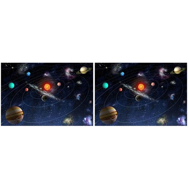 2 stücke DIY Perlen Malerei Solar System Muster Kreuzstich Diamant Kristall