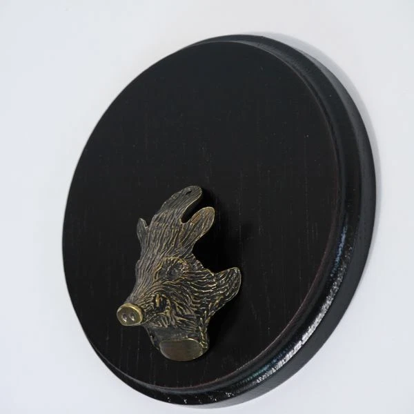 Placa de Jabalí Tablero Keiler Af 13 CM Escudo Trofeo Oscuro Pequeñas Cabeza 2