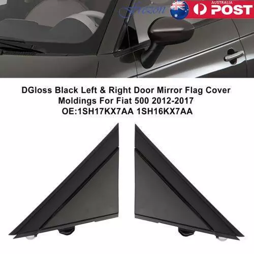 Car Left & Right Door Mirror Flag Cover Molding Triangle Cover for FIAT 500  2012-2019 1SH17KX7AA